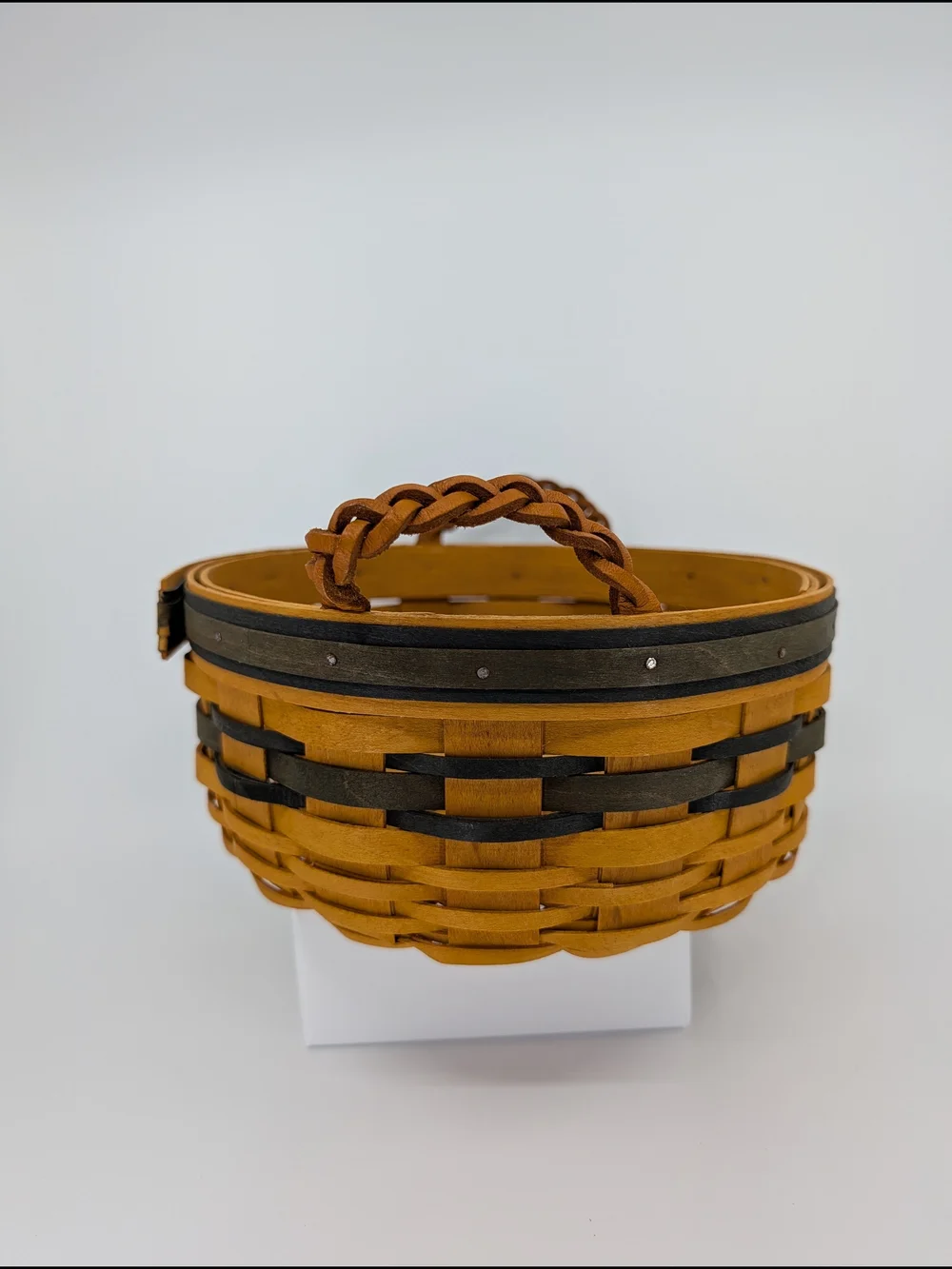 Longaberger Collectors Club 1998 Edition Basket/Liner/Protector Navy/Green